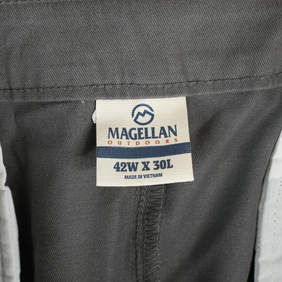 Magellan Outdoors Chino Pants Mens 42X30 Dark Gray Flat Front Heritage New - Picture 5 of 10